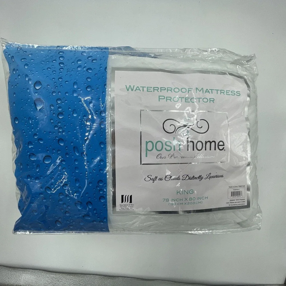 Posh Home Premium Waterproof King Mattress Protector New with Tags